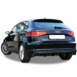 Audi A3 8V Serisi (2012-2016) Hatchback Custom Model Arka Tampon Difüzör (Plastik)