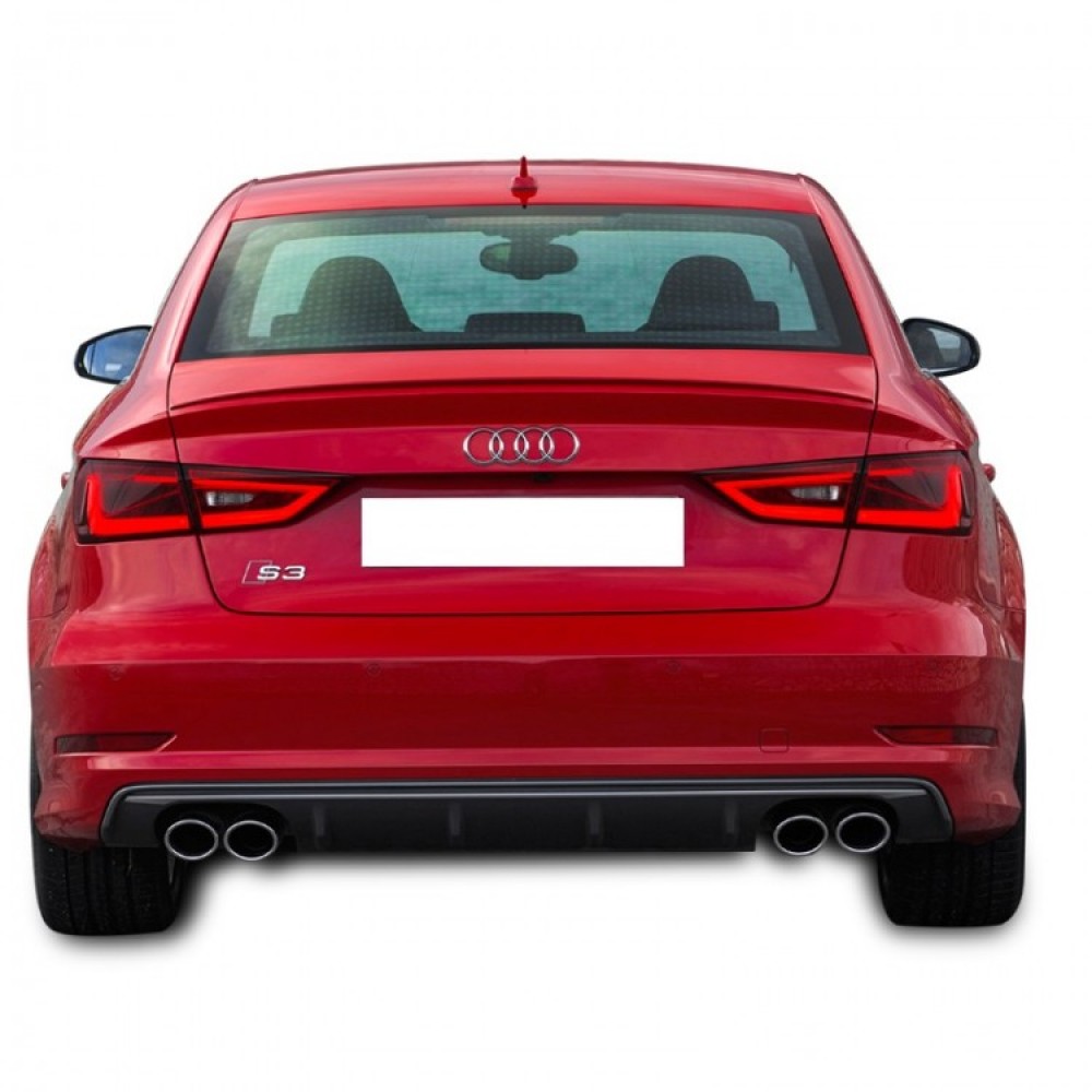 Audi A3 8V Serisi (2012-2016) Sedan S-Line Uyumlu S3 Model Arka Tampon Difüzör (Plastik)